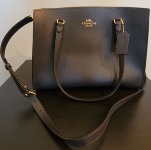 Coach Tatum Carryall Tote Purse Navy Blue